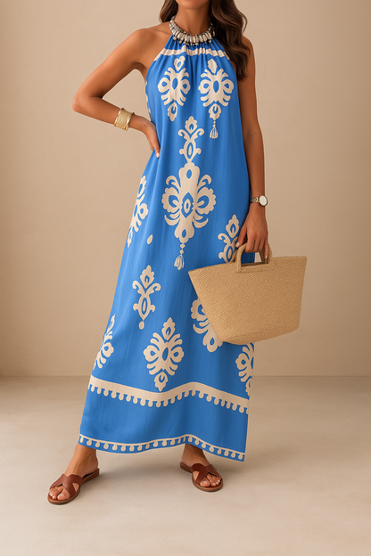 Sana – Elegante Zomerjurk met Zwarte Accenten