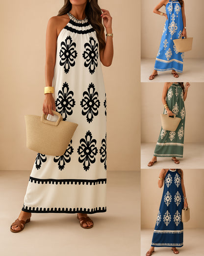 Sana – Elegante Zomerjurk met Zwarte Accenten